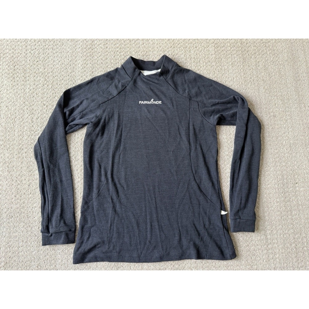 FAIRMONDE Women's Merino Long Sleeve Golf Mock Neck Sz L
